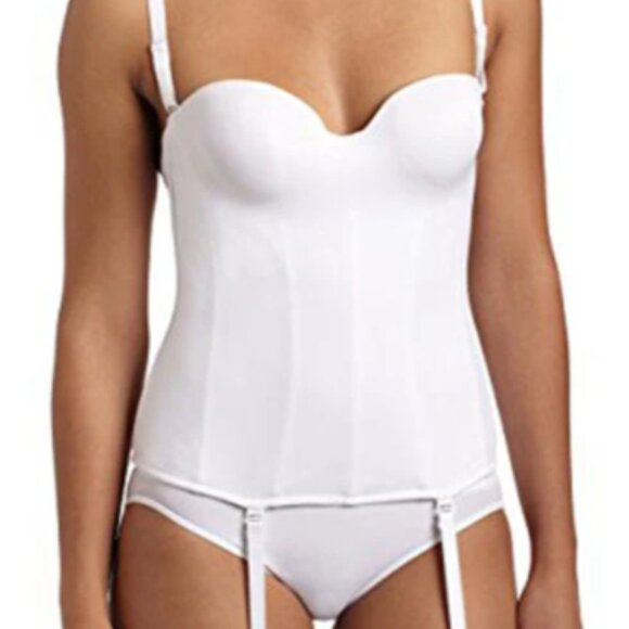 Carnival womens Invisible Torsolette Corset w/ Garters, Ivory, 36D New w/ Tags! - Picture 2 of 8